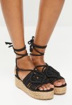 Madison Cherish Flatform Espadrille Sandal - Black