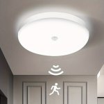 1PC Flush Mount Ceiling Light Motion Sensor 6000K Motion Sensor LED Ceiling Light Fixture Ceiling Light Low Profile Sensor Light