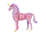3D Wooden Puzzle With Paints Unicorn