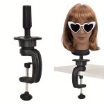 Wig Stand Mannequin Head Stand Cosmetology Manikin Stand Wig Mannequin Head Stand For Displaying Wigs Salon Training Black Manik