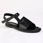 Asymetric Band Sling Sandal - Black - 8