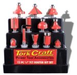 Tork Craft Router Bit Set 12PC Plastic Box " Shank