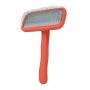 Red Fine Pin Air Cushion Pet Slicker Brush For Deshedding & Fluffing