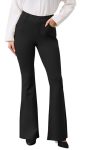 Vimpep Flare Yoga Dress Work Pants Women High Waisted Pull On Stretchy Slacks Flared Leggings For Business Casual With Pockets 2