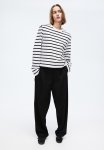 Shoulder-pad Top - White & Black