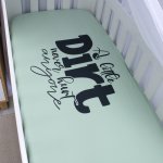 Cot Fitted Sheet Braap Braap Green Patchwork Dirt Bike