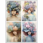 Tear Resistant Deco Print A6 Hydrangea Girl