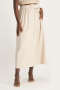 Palesa Linen Midi Skirt - Beige - M