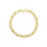 Goldair Gold Tone Link Bracelet With Clear Crystals