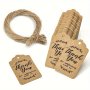 100PCS "thank You For Celebrating With Us" Kraft Paper Gift Tags With 20 Meters Of Yellow Hemp Rope