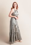 De Chine Frill Dress - One Size Fits All Goddess Silver