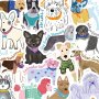 100-PACK Cartoon Dog Stickers Hand-drawn Style Pvc Material Self-adhesive Waterproof Decorative Seals For Scrapbooking Laptops Water Bottles Phone Cases - Matte Finish Single Use