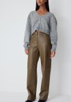 Contrast Pu Pants - Olive