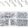 60/100PCS Cotter Pins & R-clips Assortment - 2 Mm Galvanised Spring Pins & Splints For Safety & Connectivity