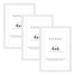 Puthiac 4X6 Solid Oak Wood Picture Frame Fits 3X5 With Mat Or 4X6 Without Mat Wall Or Tabletop Display With Stand Vertical Or Ho