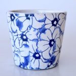 Blue & White Flower Design Planter 14X16CM