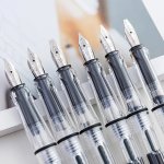 6PCS High Quality Parallel Art Font Fountain Pen Flat Tip Fountain Pen Gift Stationery Supplies
