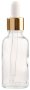 Clear Glass Aromatherapy Bottle With Pipette - White & Gold Collar