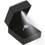 LED Ring Earring Box For Proposal Wedding Engagement Luxury Jewelry Gift Box With LED Light Jewellry Display Box Black