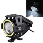 U7 3000LUM LED 3 Wire Motorcycle Headlight Flashing Angel Spotlight