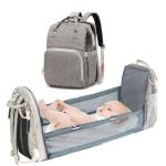4AKID Portable Foldable Baby Bed Backpack Bag - Assorted Colours - Peach