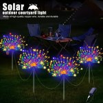 4PCS 320LED Solar Fireworks Lights Outdoor 8 Light Modes 240LED Garden Decorative Lights Starburst Pile Lights Courtyard Balcony