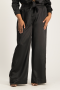 Sadie Satin Wide Leg Pant - Black - L