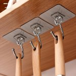 5PCS Heavy Duty Adhesive Wall Hooks - Transparent Seamless & Reusable - Waterproof & Oilproof For Kitchen & Bathroom Use