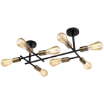 Black And Satin Brass Ceiling Fitting CF058 8 Satin Brass