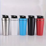 Stainless Steel Protein Shaker Cup With Measurement Scale - Bpa-free Insulated Tumbler For Outdoor Sports & Travel - Perfect Gif