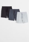 3-PACK Cotton Jersey Shorts - Grey