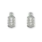 Silver Tone Hanging Earring With Clear Crystals