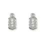 Silver Tone Hanging Earring With Clear Crystals