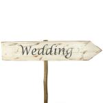 White Wood Signs Weddingright ARROW20 80CM