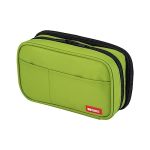 Lihit Lab Large Capacity Double Zipper Pencil Case For School Office College Big Capacity 6 Compartments Pencil Bag Holder Adult