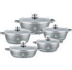 Choice 10PC Die Cast Cookware Set Granite Collection Non-stick Casserole Pot Set With Lids Induction-compatible Tempered Glass C