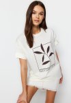 Printed Relaxed T-Shirt - Ecru