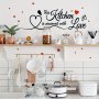 Charming Love-themed Kitchen Wall Decal - Easy Peel & Stick Pvc Art For Home Decor