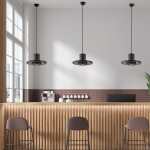 Hat Pendant Light Black Small Or Large - Large
