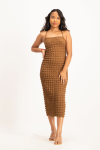 Lyra Criss Cross Tie Back Dress - Toffee - S
