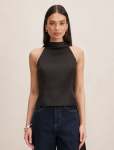 Millie High Neck Cape Top - 16 Black