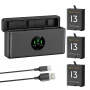 K&f Concept 3 Pack Enduro Batteries & Fast Charger For Gopro Hero 13 Black