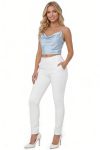 Hybrid & Company Womens Premium Stretch All Day Comfort Flat Front Trousers Chino Pants PW31201T White 11