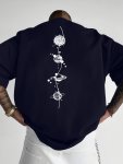 Men's Planet Graphic Print Summer T-Shirt Crew Neck Short Sleeve Tees Machine Washable Easy Care Casual Versatile Comfy Polyeste