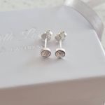 STELLAR Stella Clear 925 Sterling Silver Clear Crystal Ear Studs Small 4MM
