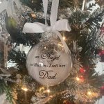 1PC Angel In Heaven Relatives Name Ornament Feather Plastic Ball Keepsake Pendant Holiday Commemorative Decor Christmas Tree Dec