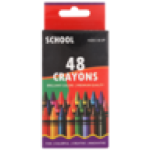 School Multicoloured Short Wax Crayon Set 48-PACK