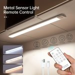 1PC Motion Sensor Under Cabinet Light LED Closet Lights With Remote 3 Color Dimmable Timer Magnetic USB Rechargeable Undercabine