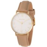 Leather Beige Strap White Dial Women's Watch HL2049K