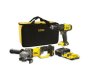 Stanley Fatmax Set Cordless Hammer Drill + MINI Grinder 18 V Lithium-ion 2 Ah 2 Batteries SFMCK471D2S-QW